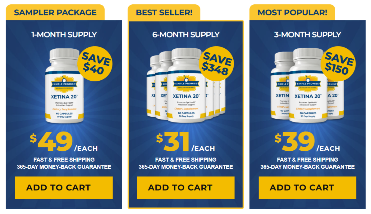 Xetina 20 Pricing
